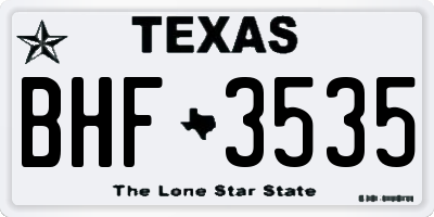 TX license plate BHF3535
