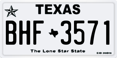 TX license plate BHF3571