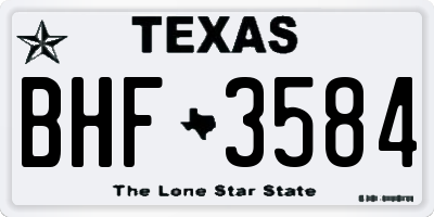 TX license plate BHF3584