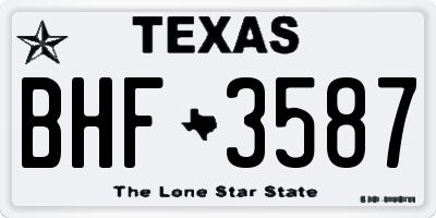 TX license plate BHF3587
