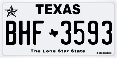TX license plate BHF3593