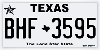 TX license plate BHF3595