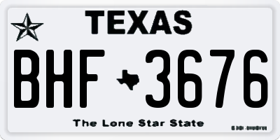 TX license plate BHF3676