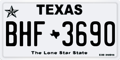 TX license plate BHF3690