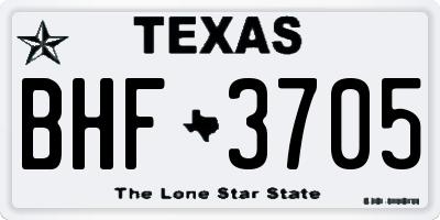 TX license plate BHF3705