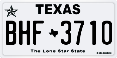 TX license plate BHF3710