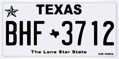 TX license plate BHF3712