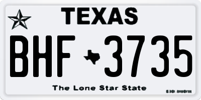 TX license plate BHF3735