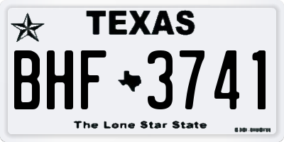 TX license plate BHF3741