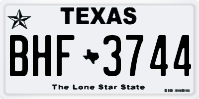 TX license plate BHF3744