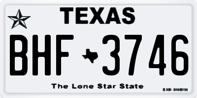 TX license plate BHF3746