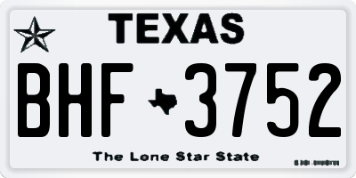 TX license plate BHF3752