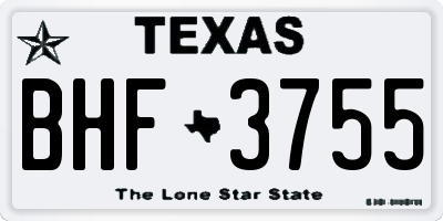 TX license plate BHF3755