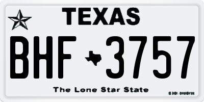 TX license plate BHF3757