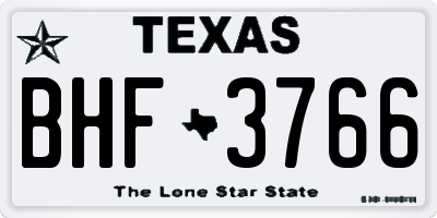 TX license plate BHF3766