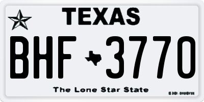 TX license plate BHF3770