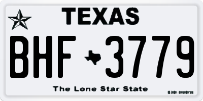 TX license plate BHF3779