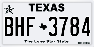 TX license plate BHF3784