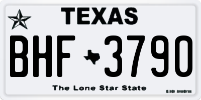 TX license plate BHF3790