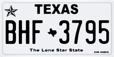 TX license plate BHF3795
