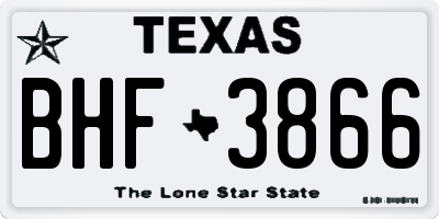 TX license plate BHF3866