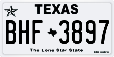 TX license plate BHF3897