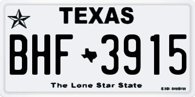 TX license plate BHF3915