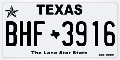 TX license plate BHF3916