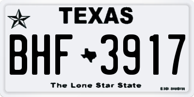 TX license plate BHF3917