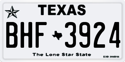 TX license plate BHF3924