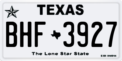 TX license plate BHF3927