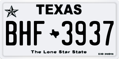 TX license plate BHF3937