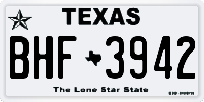 TX license plate BHF3942
