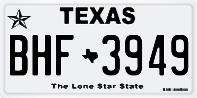 TX license plate BHF3949