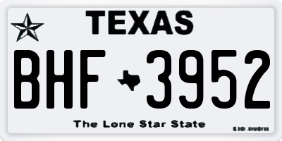 TX license plate BHF3952