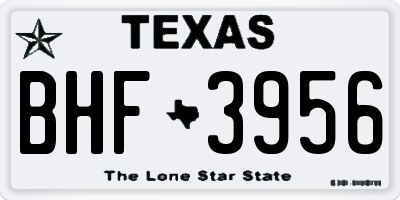 TX license plate BHF3956