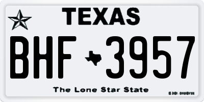 TX license plate BHF3957