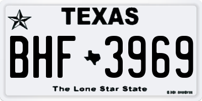 TX license plate BHF3969