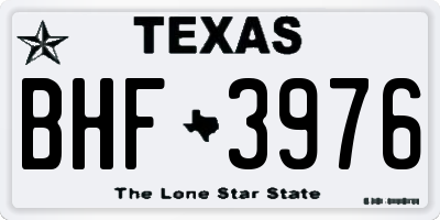 TX license plate BHF3976