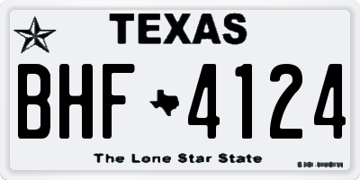 TX license plate BHF4124