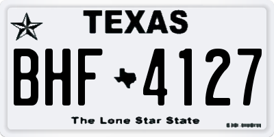 TX license plate BHF4127