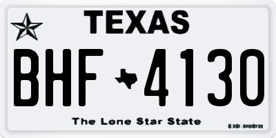TX license plate BHF4130