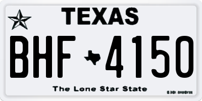 TX license plate BHF4150