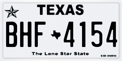 TX license plate BHF4154