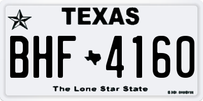 TX license plate BHF4160