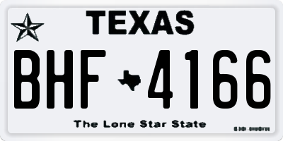 TX license plate BHF4166