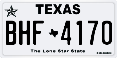 TX license plate BHF4170
