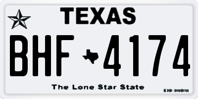 TX license plate BHF4174