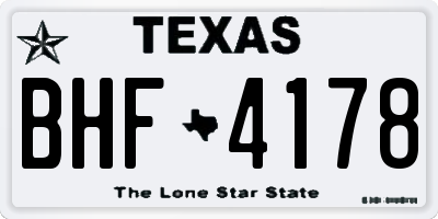 TX license plate BHF4178