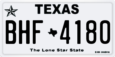 TX license plate BHF4180